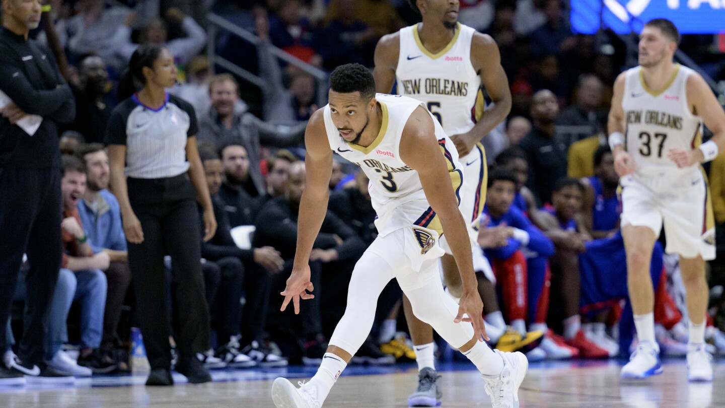 CJ McCollum marque 33 points pour mener les Pélicans en désavantage numérique devant les Pistons, 125-116