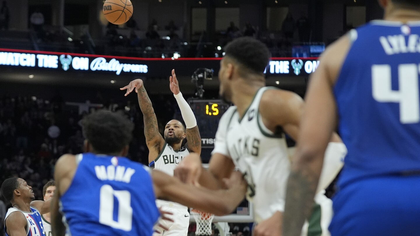 Damian Lillard frappe 3 points au buzzer OT pour faire passer les Bucks devant les Kings, 143-142