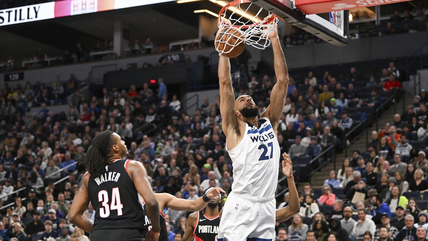 Les Timberwolves remportent une victoire de 116-93 contre les Trail Blazers derrière les 24 points et 17 rebonds de Gobert