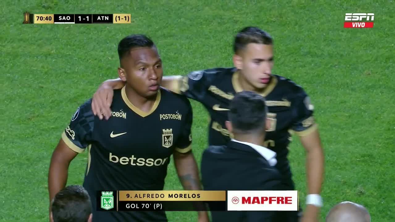Vidéo: Alfredo Morelos a égalé Sao Paulo contre Nacional avec un objectif de pénalité