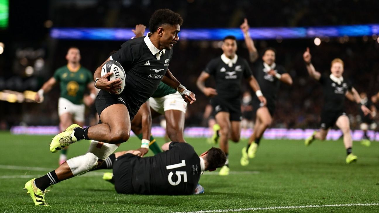 Championnat de rugby: les All Blacks battent l'Afrique du Sud 24-17 à Eden Park