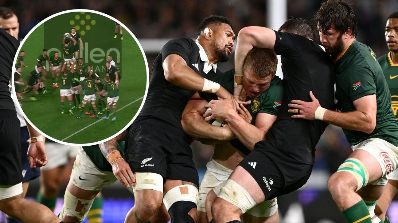 L'action inhabituelle de l'Afrique du Sud qui s'est terminée par Blooper par l'Avivada des All Blacks