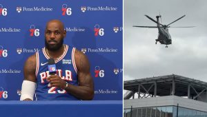 LeBron James quitte l’entraînement des Sixers en hélicoptère – vidéo